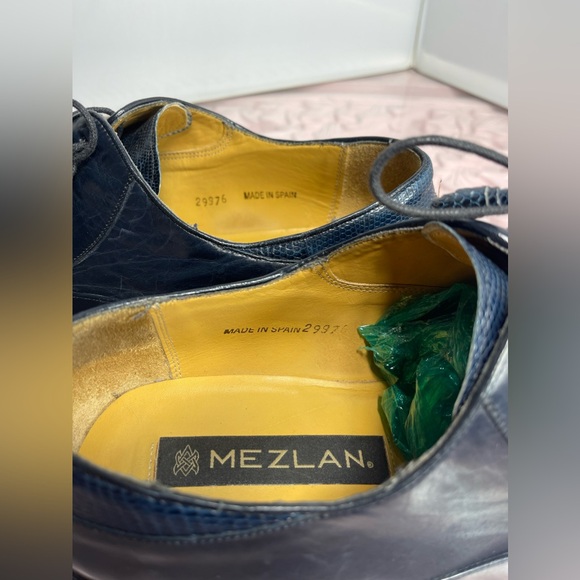 MEZLAN 😍CELLINI- LIZARD #29976 Blue  Dress Shoes Men’s 10 1/2M - Picture 11 of 16